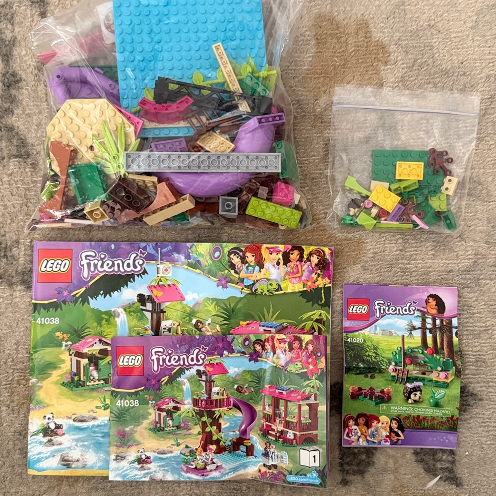Lego Friends Jungle Rescue Base 41038 and 41020